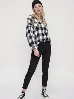 Siyah Battal Dar Paça Kot Pantolon