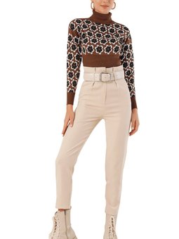 Taş Kalın Kemerli Kumaş Pantolon