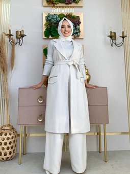 7721 Kaşe Yelek Ekru