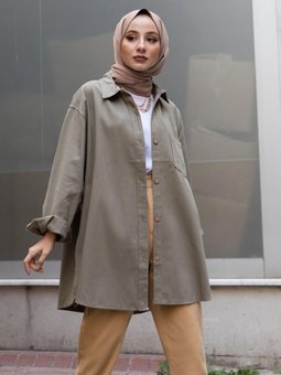 Tek Cepli Gabardin Gömlek