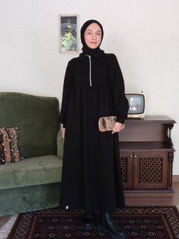 3 Iplik Fermuarlı Elbise