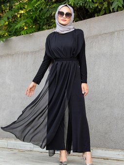 Şifon Detaylı Sandy Abiye Tulum