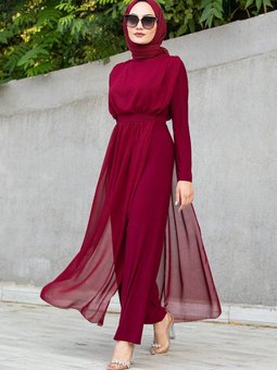 Şifon Detaylı Sandy Abiye Tulum