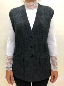 Ece Anne Kısa Düğmeli Yelek