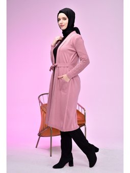 Tesettur Uzun Triko Kadin Anne Hirka Pudra