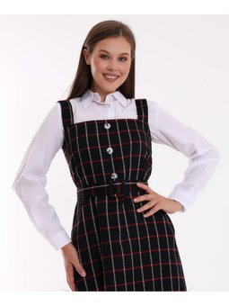 Siyah Kırmızı Ekoseli Salopet