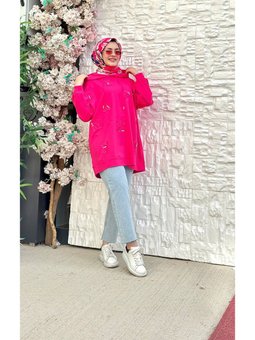 Harf Nakışlı Oversıze Sweatshirt