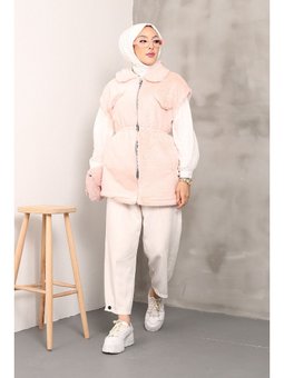 Pudra Peluş Yelek