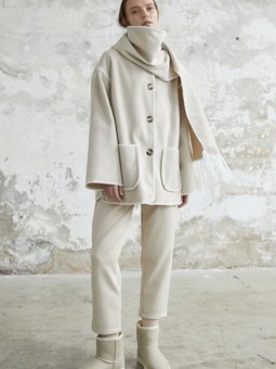 Alira Atkılı Kaşe Ceket Bej