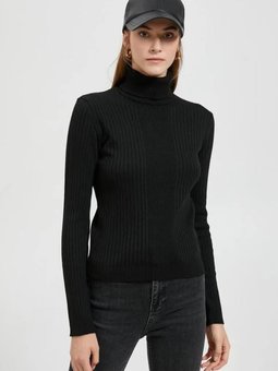 Siyah Balıkçı Yaka Ribanalı Kazak