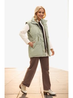 Beli Büzgüllü Şişme Haki Yelek