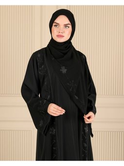 Nakış Detaylı Ferace & Abaya Şal Takımı