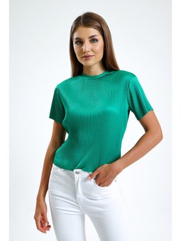 Duru Piliseli Zümrüt Yeşili Yeşi̇li̇ Bluz