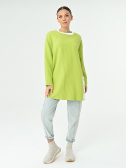 Çıtçıt Detaylı Fıstık Yeşili Tunik