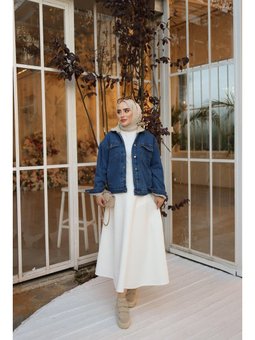 İçi Kürklü Kot Koyu Mavi Ceket