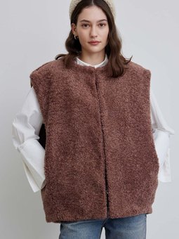 Lola Peluş Yelek Mürdüm