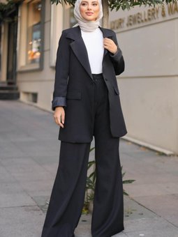 Almira Ceket Pantolon Takım Siyah