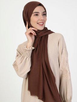 Clara Dokulu Kahverengi Şal