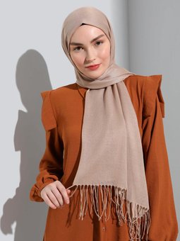 Paşmina Koyu Bej Şal