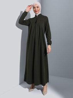 Fermuarlı Ferace Haki