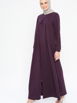 Fermuarlı Ferace Mürdüm 1006274