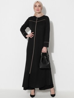 Fermuarlı Ferace Siyah 1466941