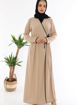 Yandan Bağlamalı Namaz Elbisesi Vizon