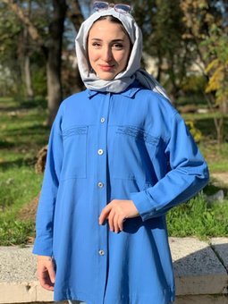 Mavi Balıksırtı Gabardin Kot Ceket