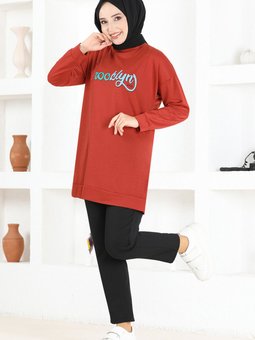 Baskılı Tunik Msl5026 Kiremit