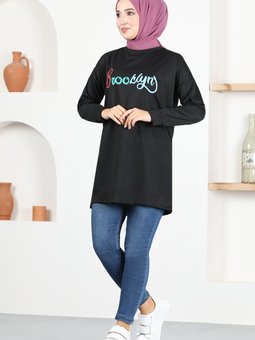 Baskılı Tunik Msl5026 Siyah
