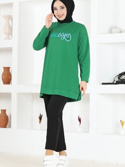 Baskılı Tunik Msl5026 Yeşil