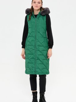 Dik Yaka Yelek Benetton Yeşili