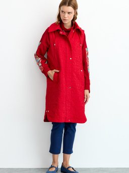 Ince Kapitone Yelek Kırmızı