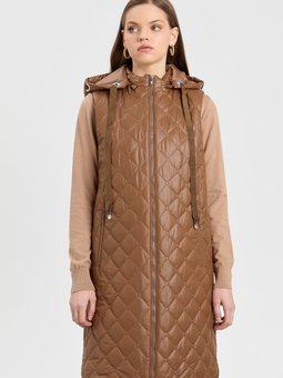 Kapitone Yelek Camel