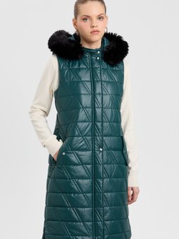 Kapitone Yelek Zümrüt Yeşili