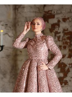 Midi Boy Tesettür Abiye Elbise