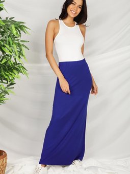 Mavi Örme Uzun Etek