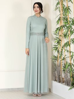 Beren Mint Yeşili Abiye Elbise