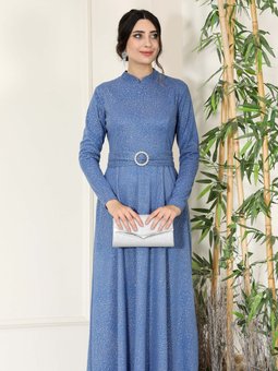 Eylül Dark İndigo Abiye Elbise