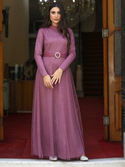 Lina Koyu Gülkurusu Abiye Elbise