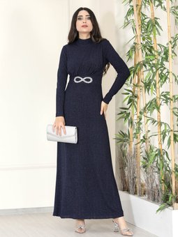 Sude Lacivert Abiye Elbise