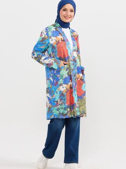 Haki Desenli Kuşgözü Detaylı Çift Cepli Hırka 2314064