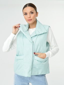 Mint Yeşili Yelek Mont