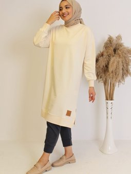 Uzun Bej Sweatshirt