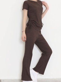 Yan Büzgülü Takım Açıkkahve