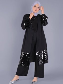 Siyah Pul Payet Detaylı Ceket 40882