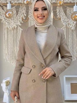 Vizon Düğmeli Kaşe Ceket 4077