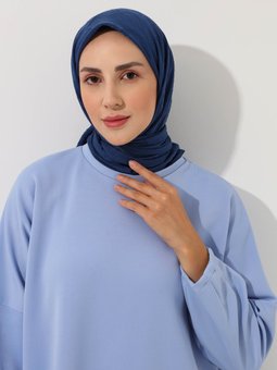 Bambu Kraş Mavi Eşarp