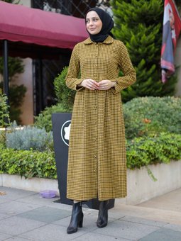 Kazayağı Desenli Hardal Kap