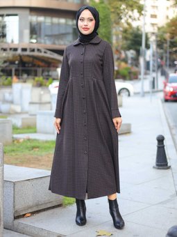 Kazayağı Desenli Kahverengi Kap